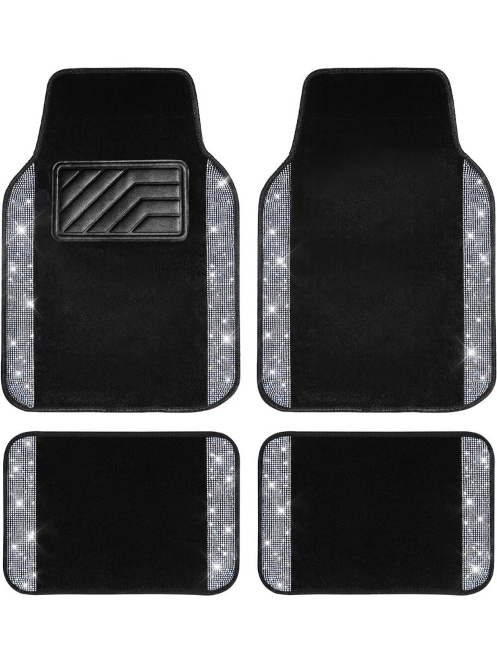 New Diamond Car Floor Mats, Shining Rhinestone Carpet Sparkly Glitter Crystal